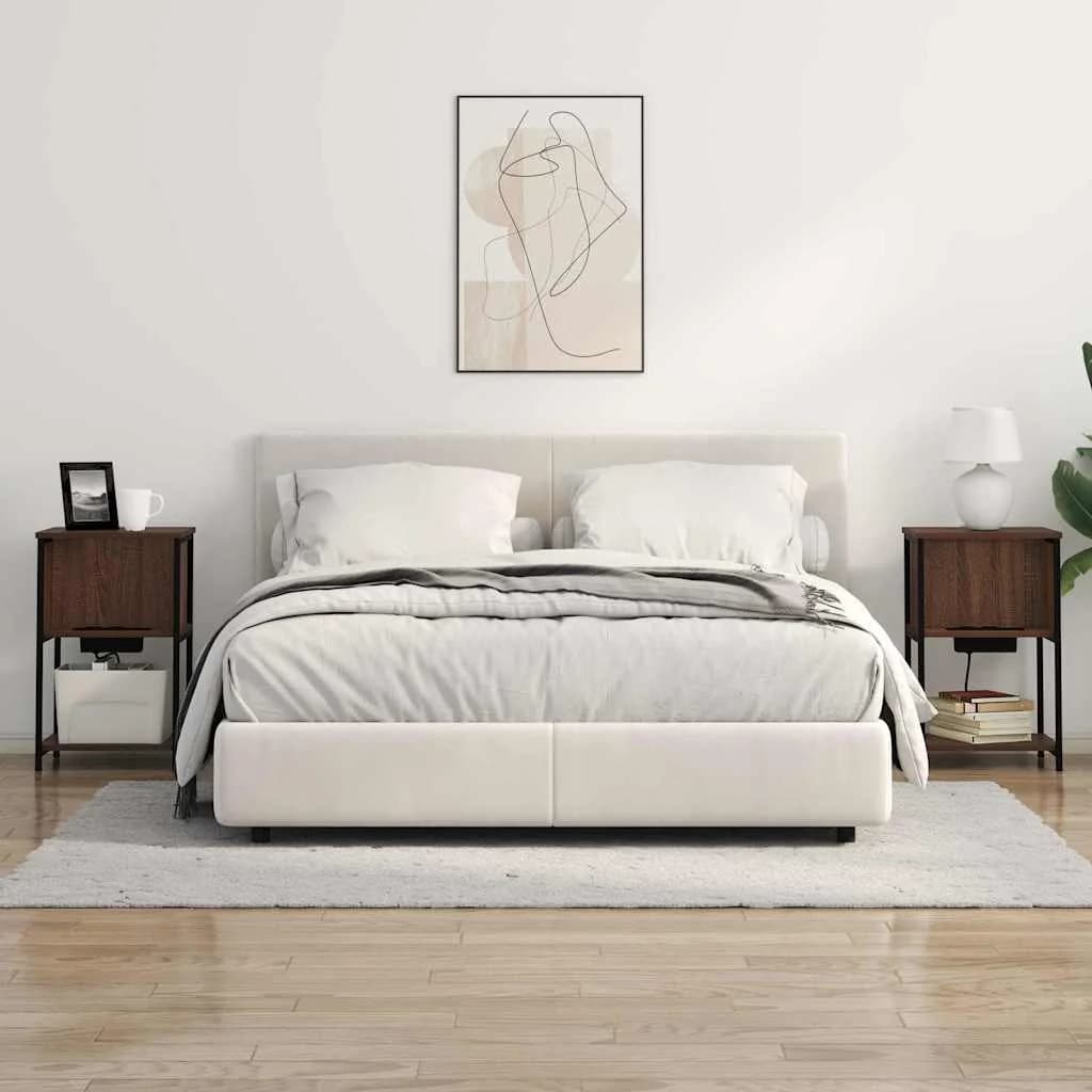 Nočna omarica Rjav hrast 38 x 31 x 61 cm Inženirski les - slika 4