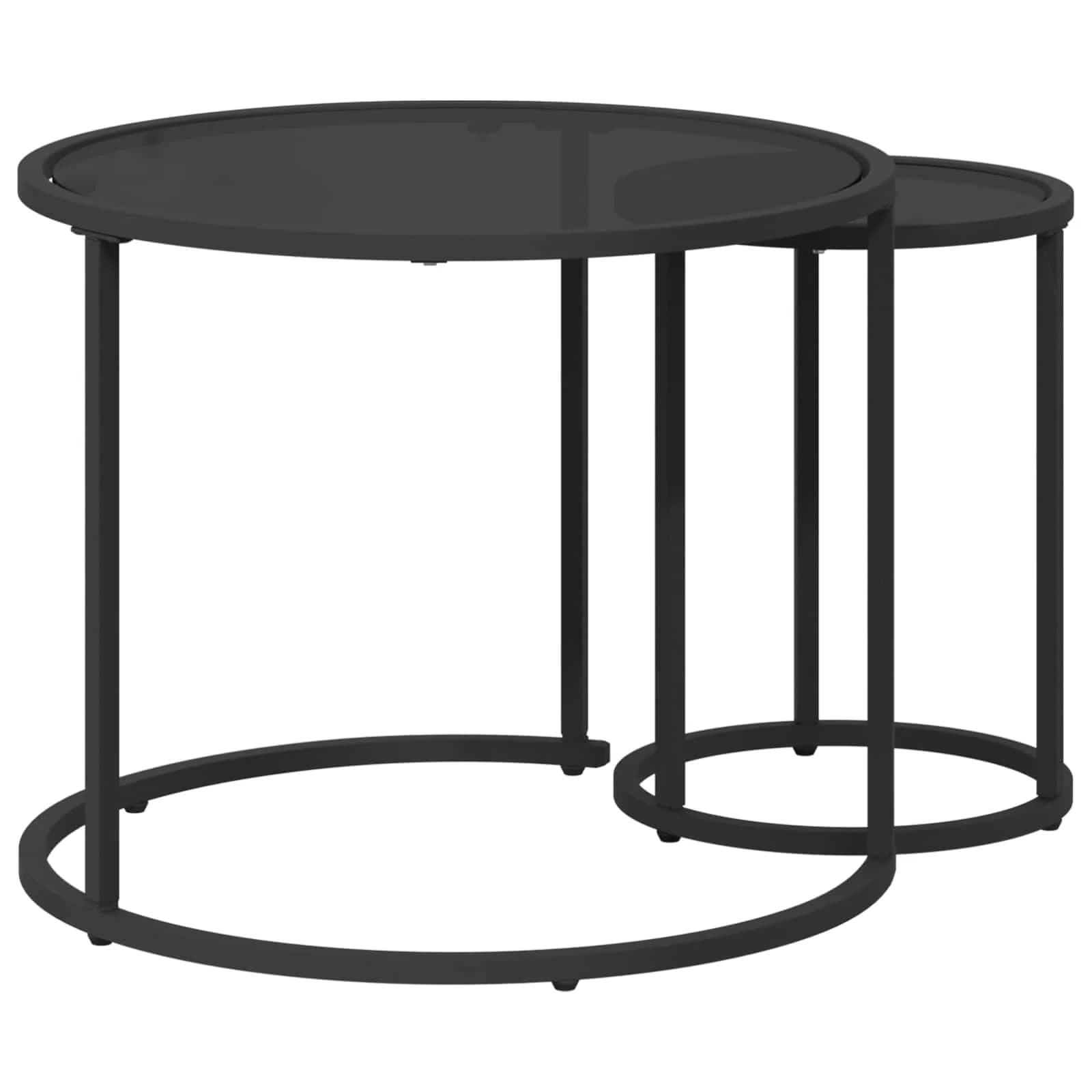 Set kavno mizico 2 kos 55 x 55 x 45 cm jeklo - slika 6