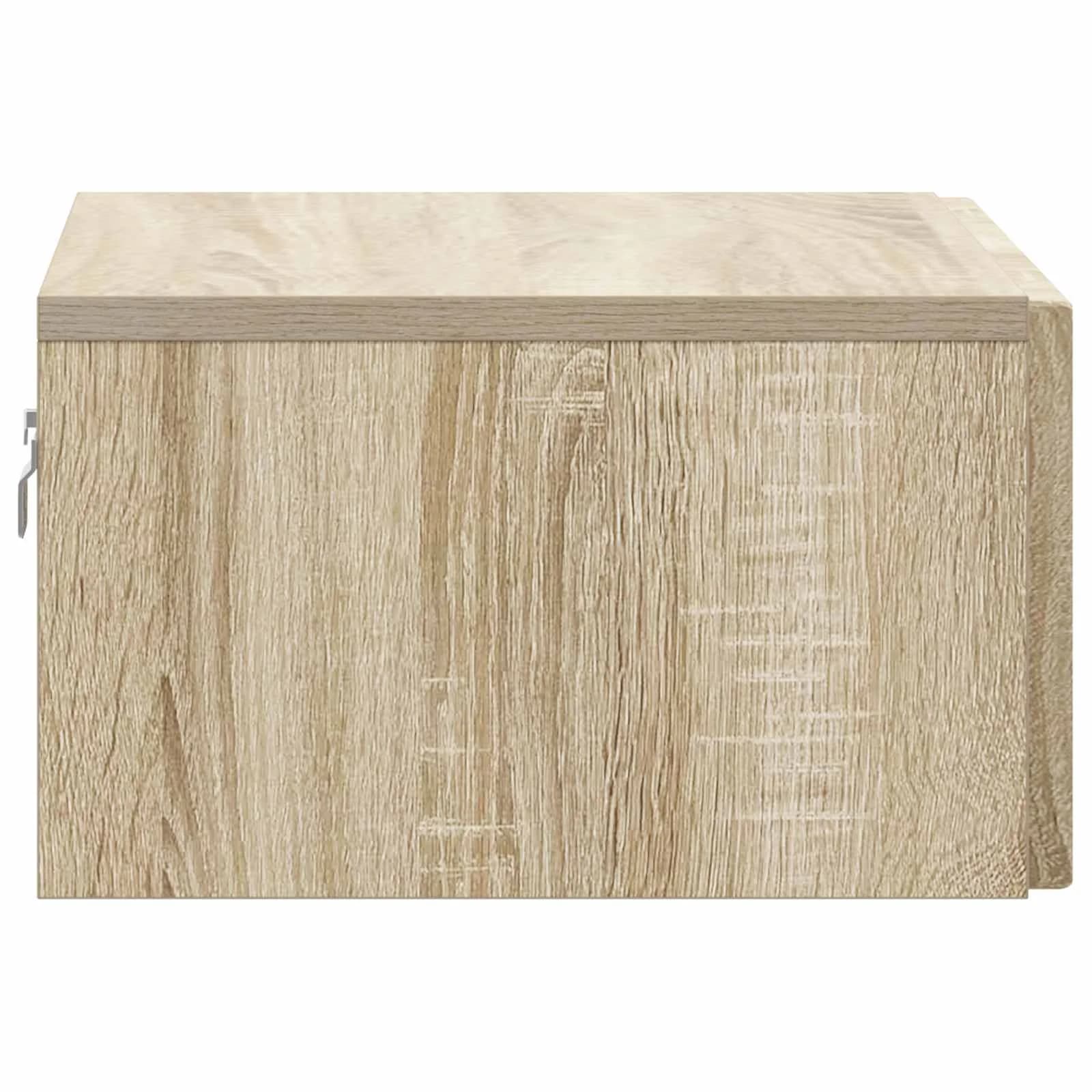 Stenski nočni omarici 2 kos Sonoma hrast 49 x 34,5 x 20 cm - slika 8
