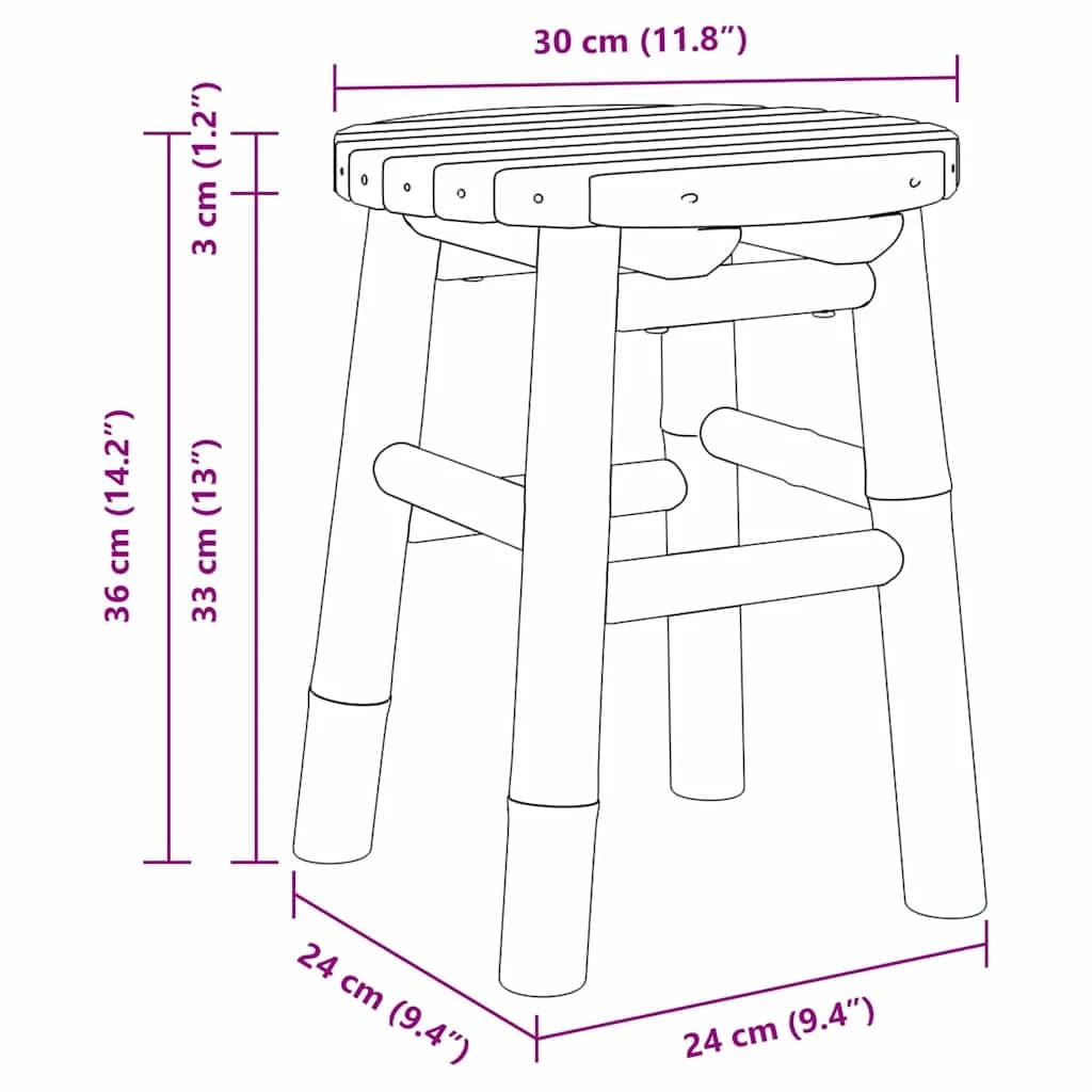 Stolica Naravni bambus 30 x 30 x 36 cm Bambus - slika 10