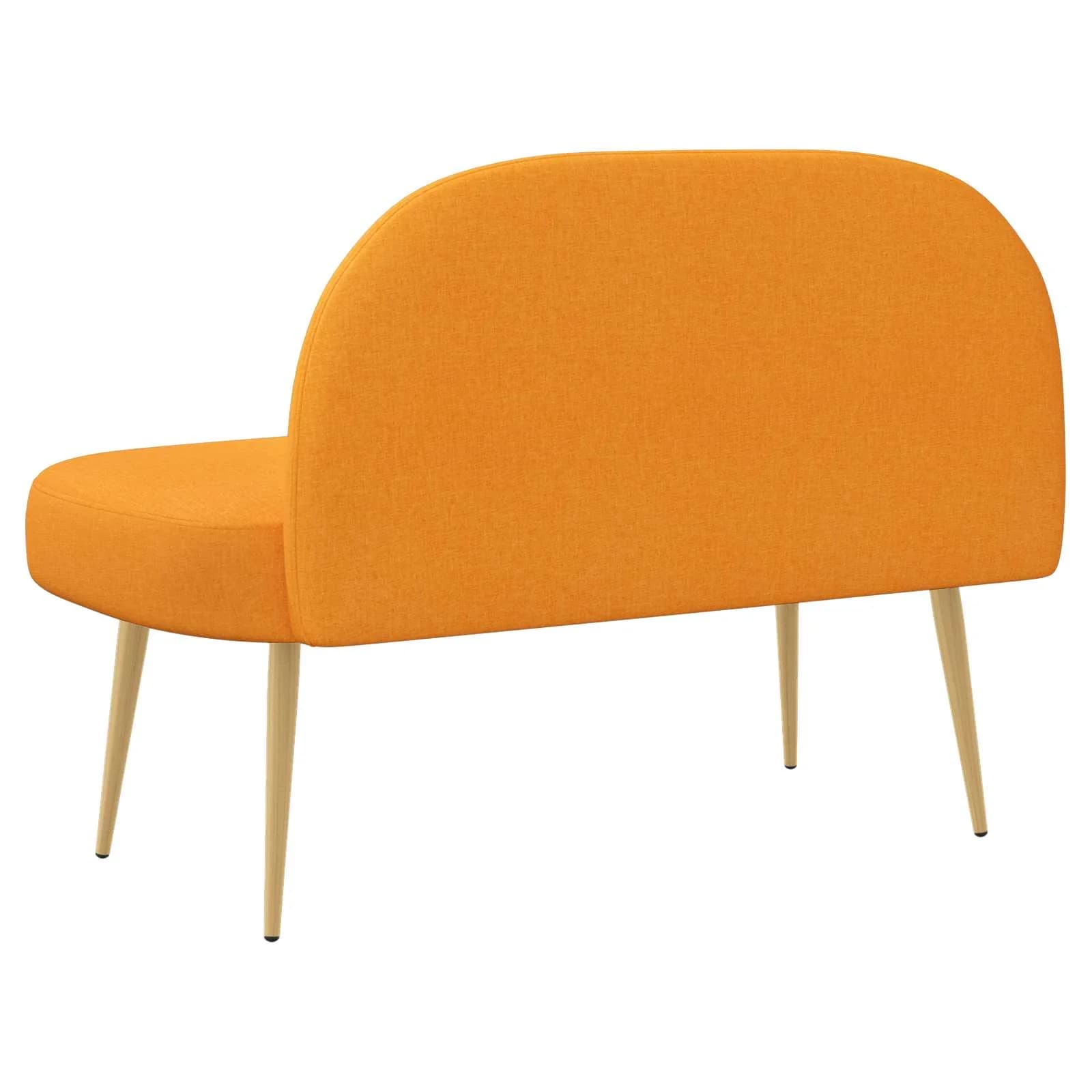 Oblazinjena klop z naslonom Temno rumena 110 x 60 x 76 cm - slika 4
