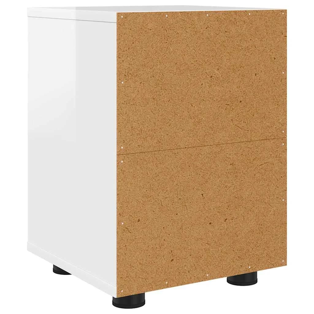 Posteljne mize 2 kos Visok sijaj bela 30,5 x 30 x 43 cm - slika 8