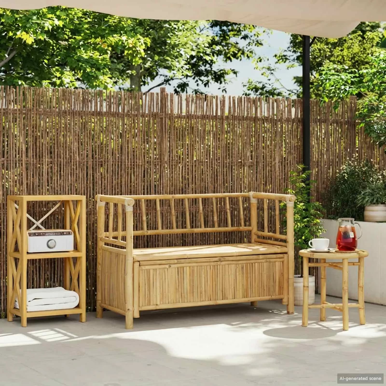 Parkovna Shramba Klop 110 x 47 x 80 cm Bambus Naravna