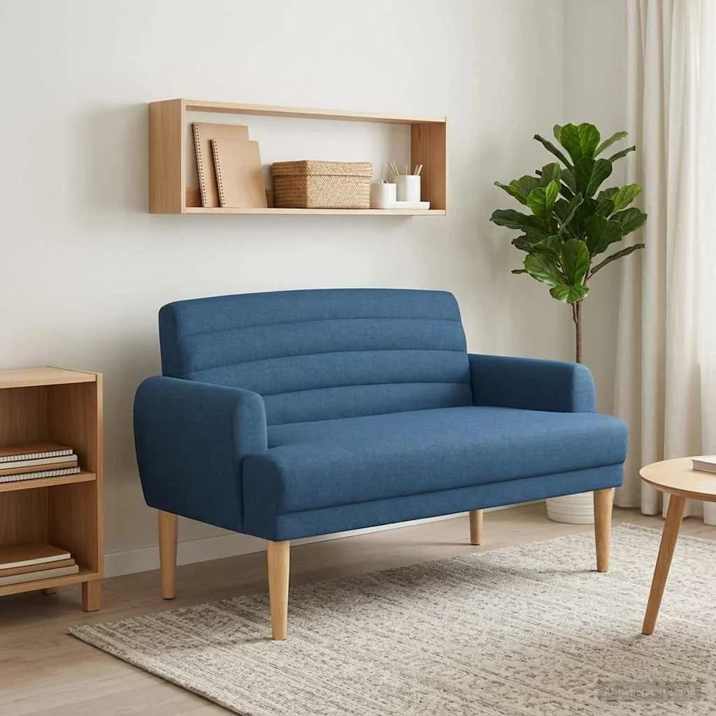 Dvojnica s gumbi Modra 116 x 67 x 80 cm Blago
