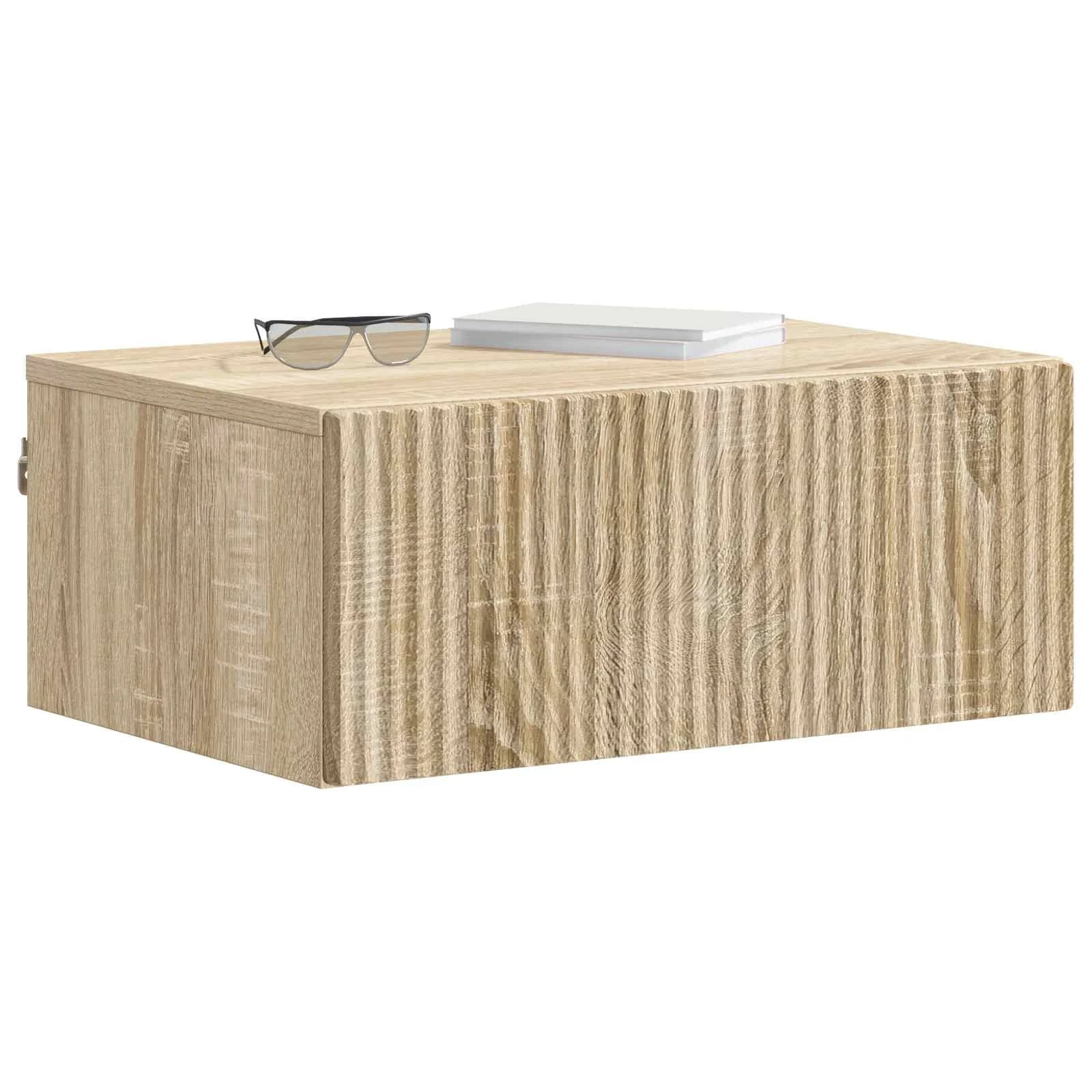 Stenski nočni omarici 2 kos Sonoma hrast 49 x 34,5 x 20 cm - slika 3