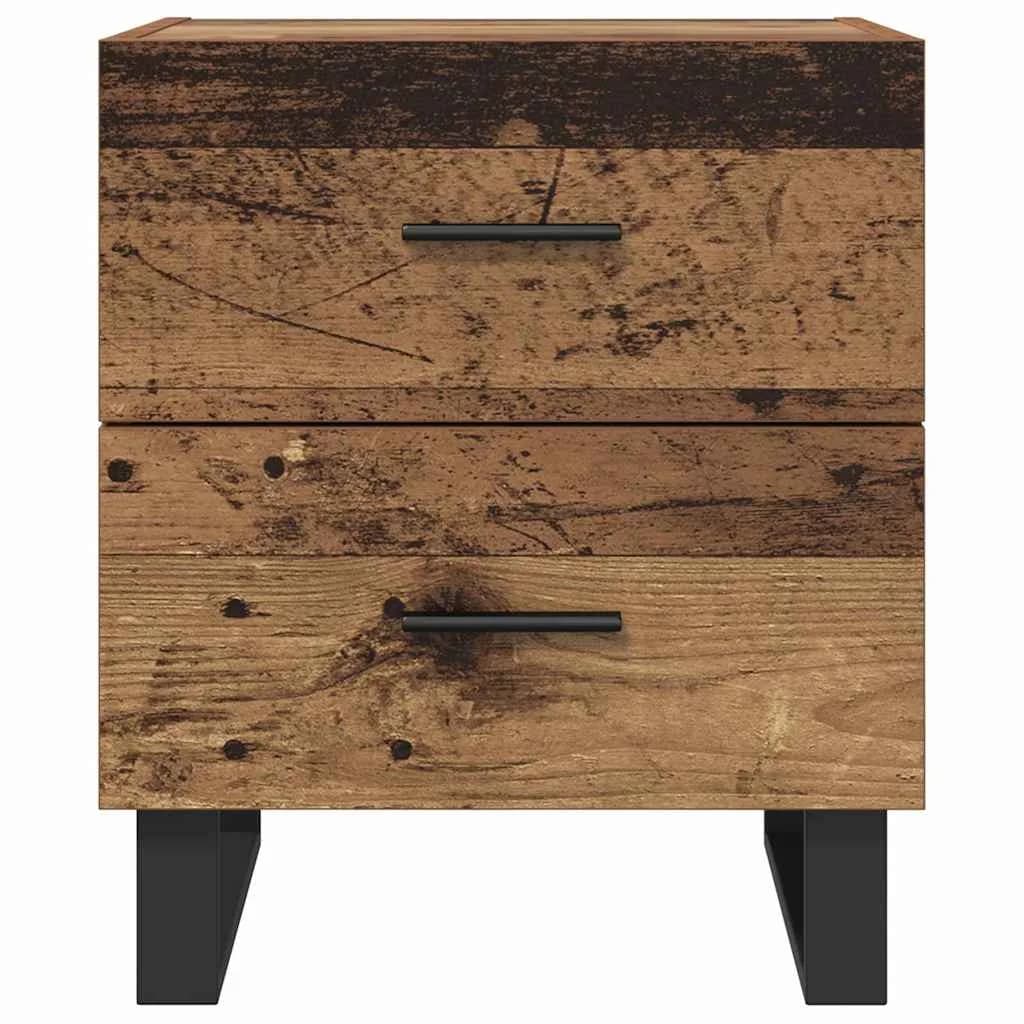 Nočna omarica 2 kos Staro les in črna 40 x 35 x 47,5 cm - slika 7