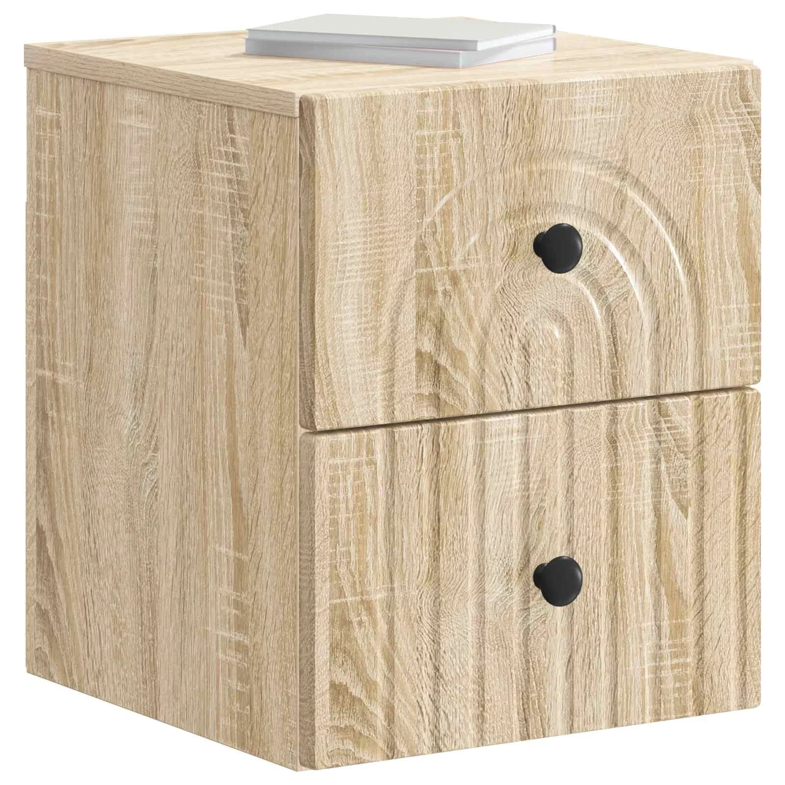 Stenski nočni omarici 2 kos Sonoma hrast 33 x 34,5 x 40 cm - slika 3