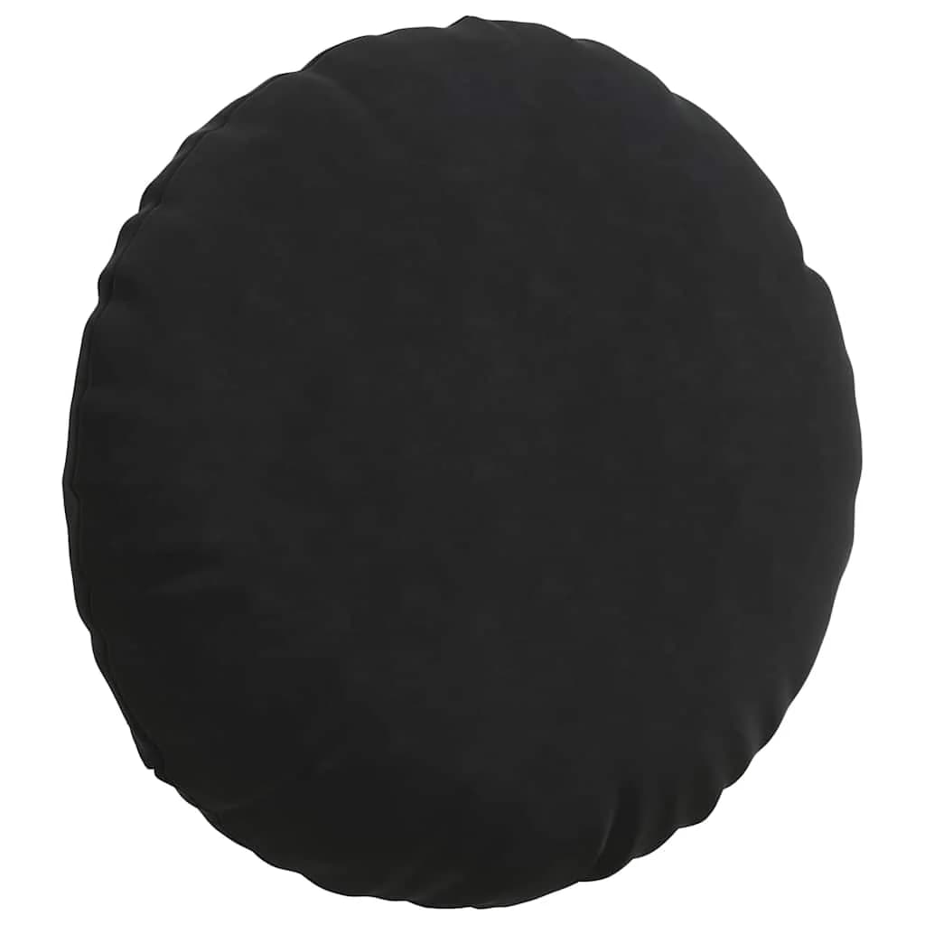 Sedežne blazine 2 kos Žamet Črna Ø 80 x 29 cm - slika 5