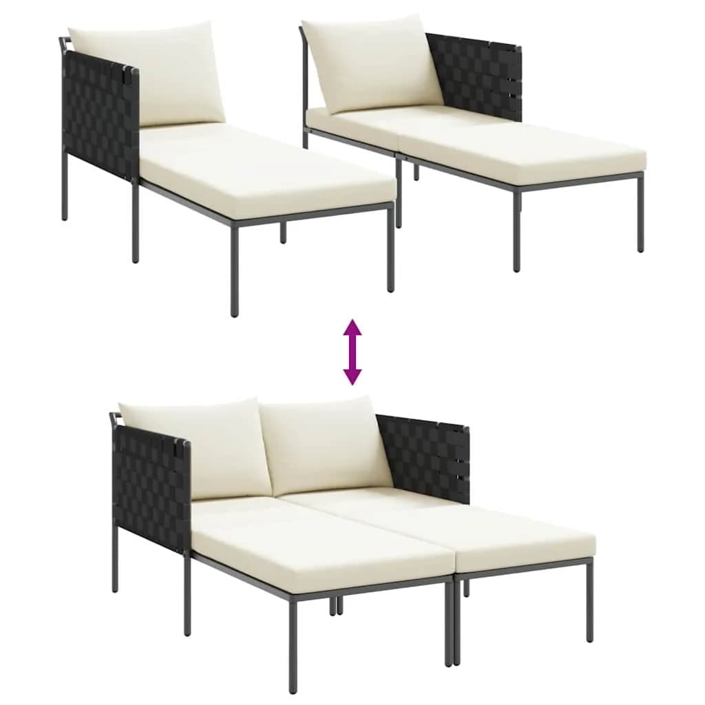 Ležalnik Antracit 153 x 115 x 69.5 cm Prašno lakirano jeklo - slika 10