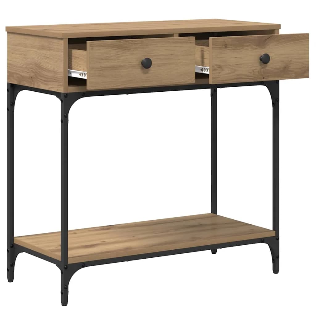 Konzolna miza artisan hrast 75 x 34,5 x 75 cm Inženirski les - slika 5