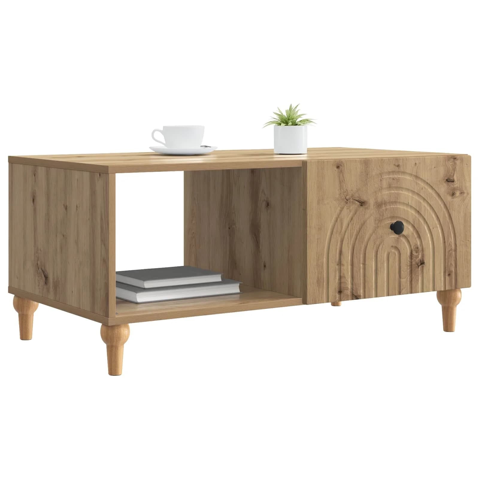 Klubska miza Artisan hrast 90 x 50 x 40 cm Inženirski les - slika 3