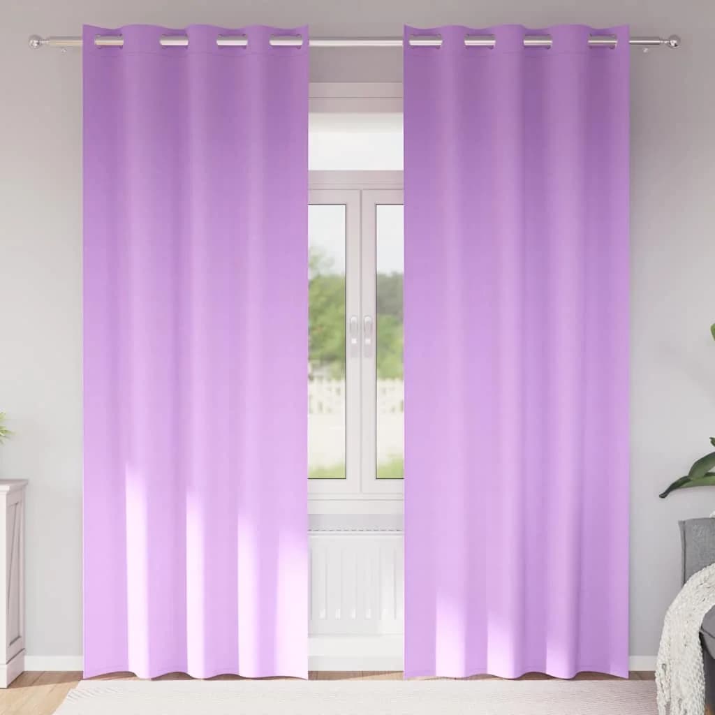 Zavese za zatemnitev z obroči 2 kos Vijolična 225 x 140 cm