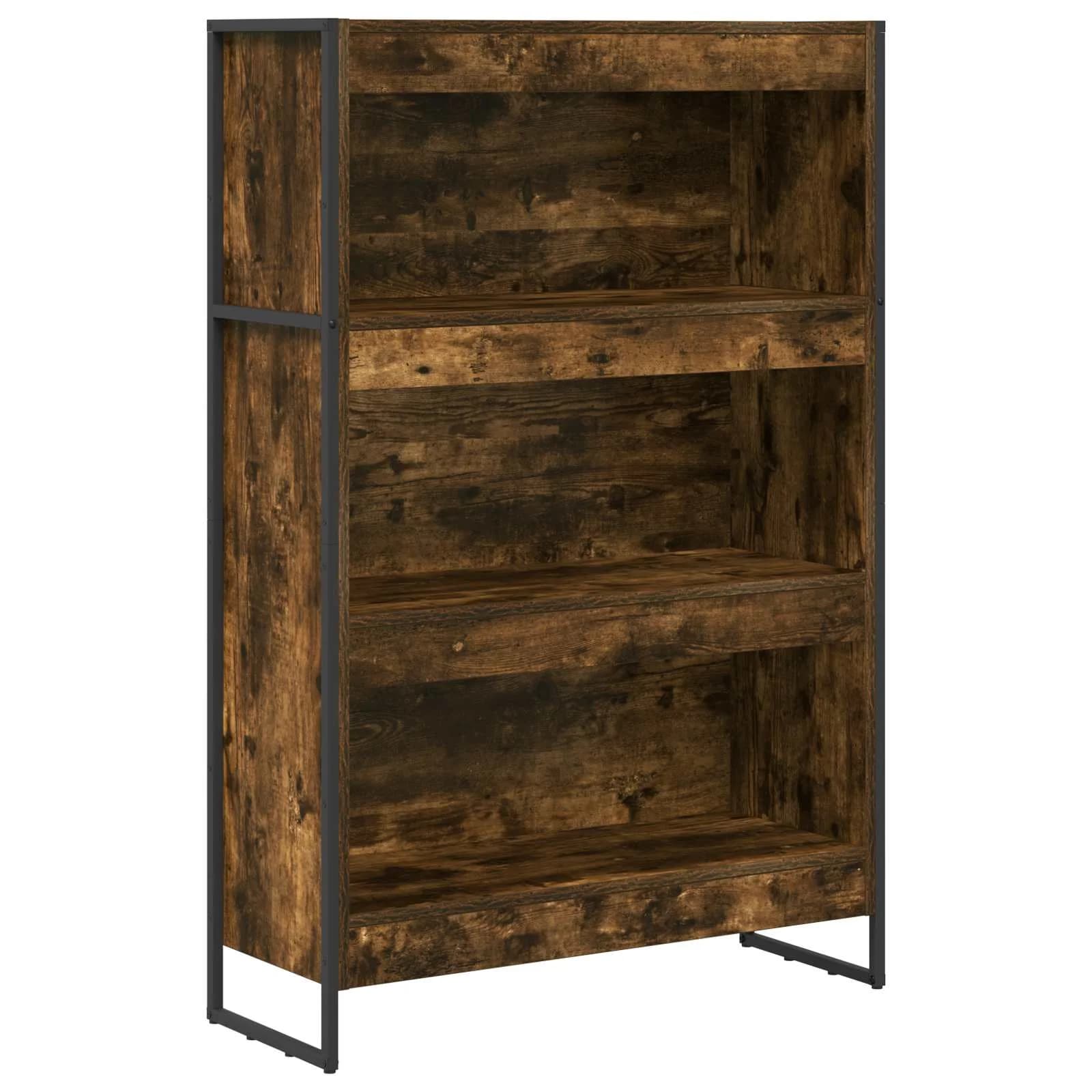Knjigovni omar 80 x 30 x 121 cm Inženirski les Dimni hrast - slika 2