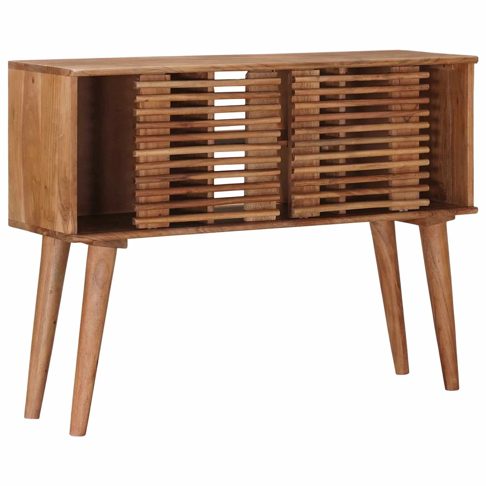 Ročno izdelana končna miza Teak rjava 100 x 30 x 75 cm - slika 4