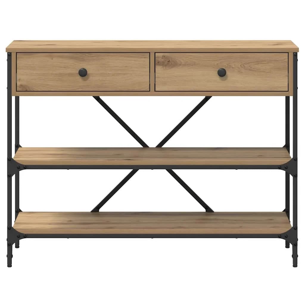 Konzolna miza Rjava 100 x 34,5 x 75 cm les - slika 6