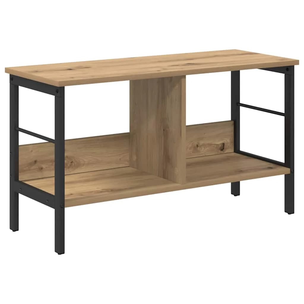 Knjižna polica 2 nivojev 82 x 32 x 47 cm Inženirski les - slika 2