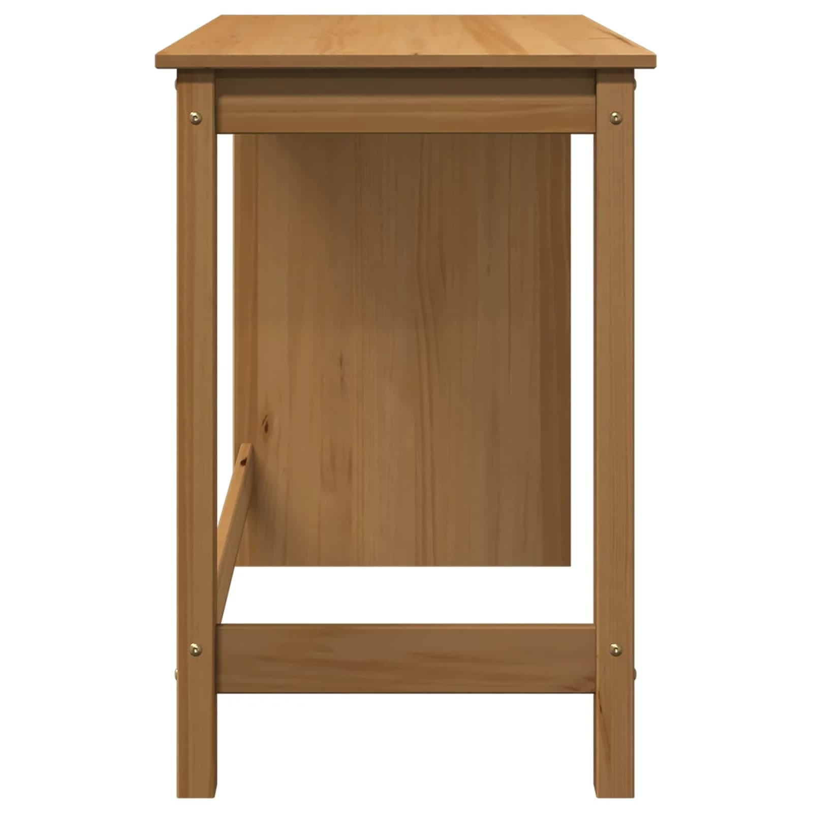 Miza Medeno rjava 112 x 50 x 75 cm Masivno borovo les - slika 5