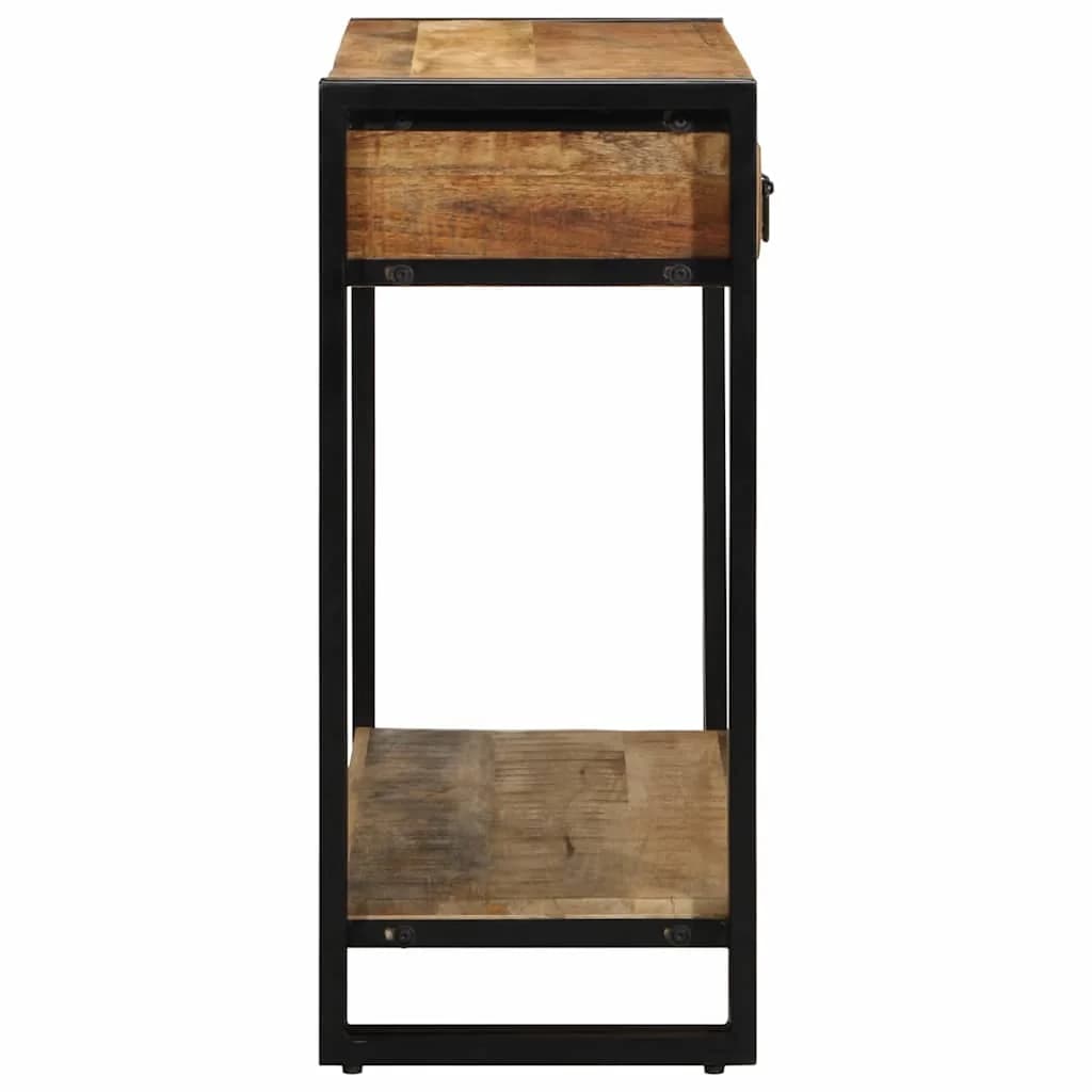 Konzolna miza s polico Rjava 90 x 33 x 75 cm Masiven les manga - slika 6