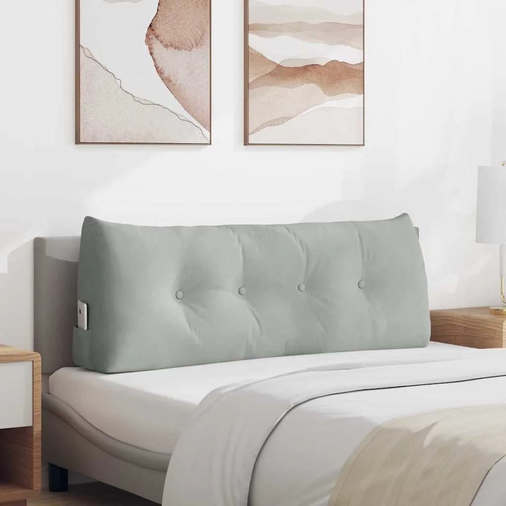 Poglavni vzglavnik Svetlo siva 120 x 24 x 50 cm Žamet