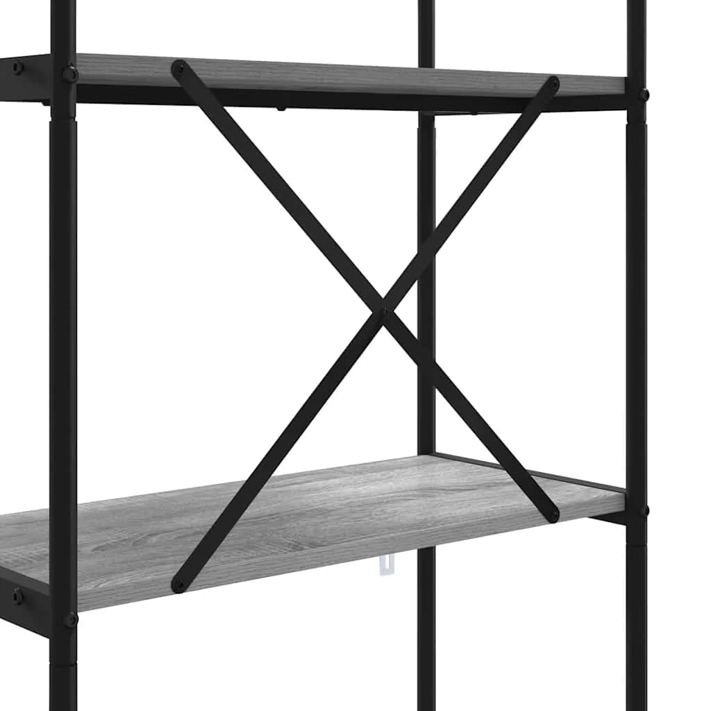 Knjižna polica 4 nivojev 80 x 30 x 146 cm Inženirski les - slika 9