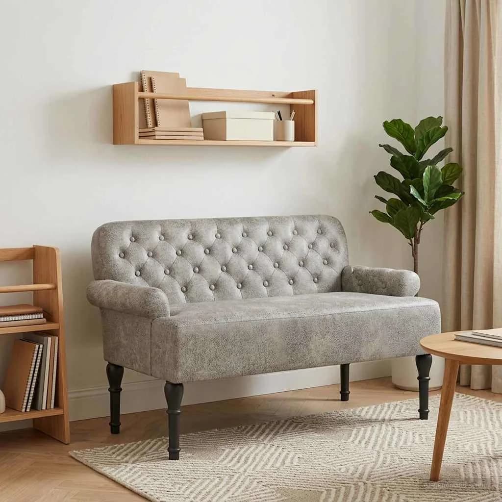 Dvojnica s gumbi Svetlo siva 120 x 65 x 78 cm