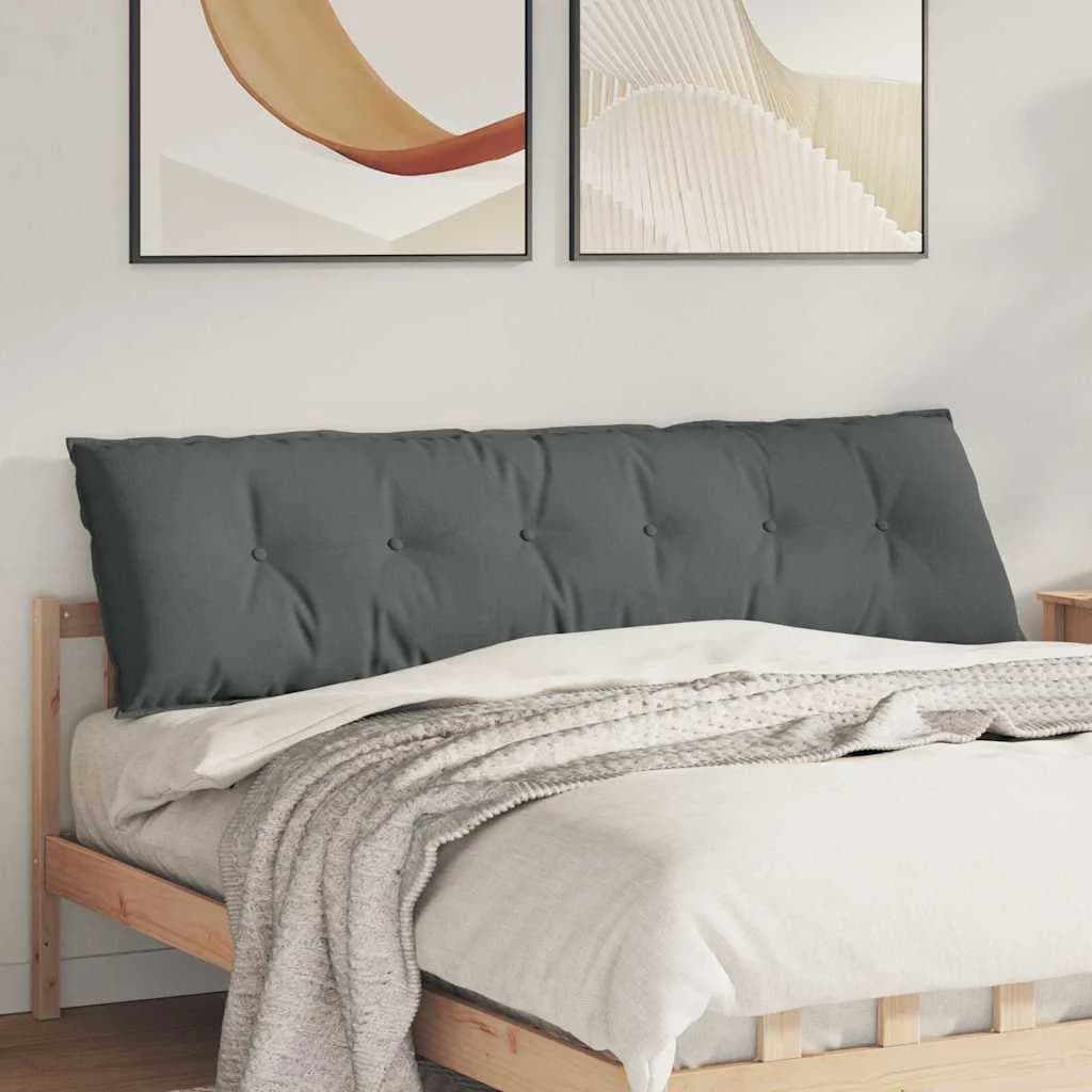 Poglavni vzglavnik Temno siva 180 x 19 x 50 cm blago
