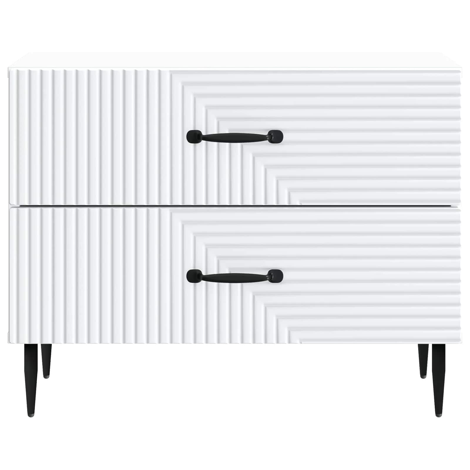 Nočna omarica Bela 62 x 34,5 x 47,5 cm Inženirski les - slika 5