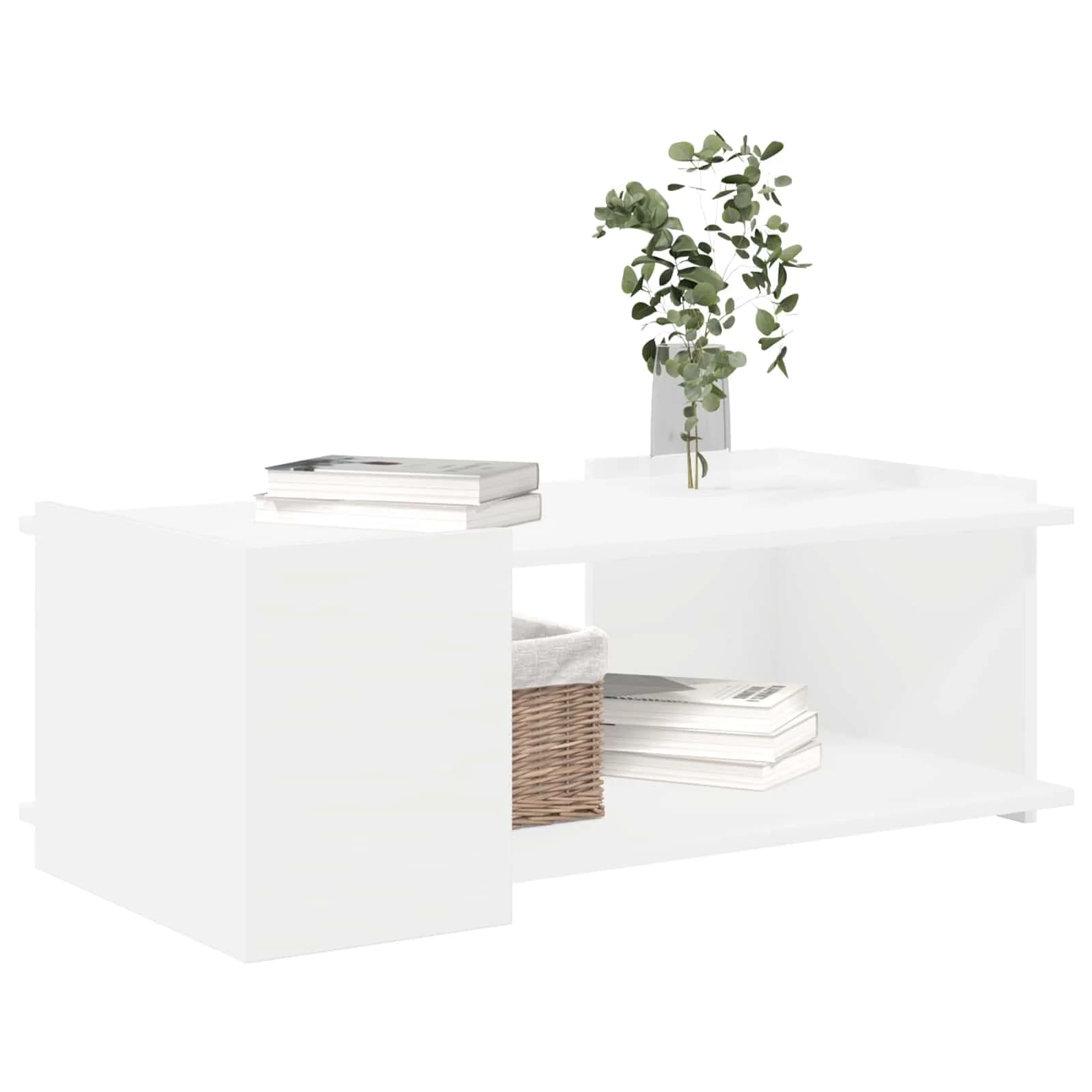Klubska miza Bela 90 x 50 x 33 cm Inženirski les - slika 3