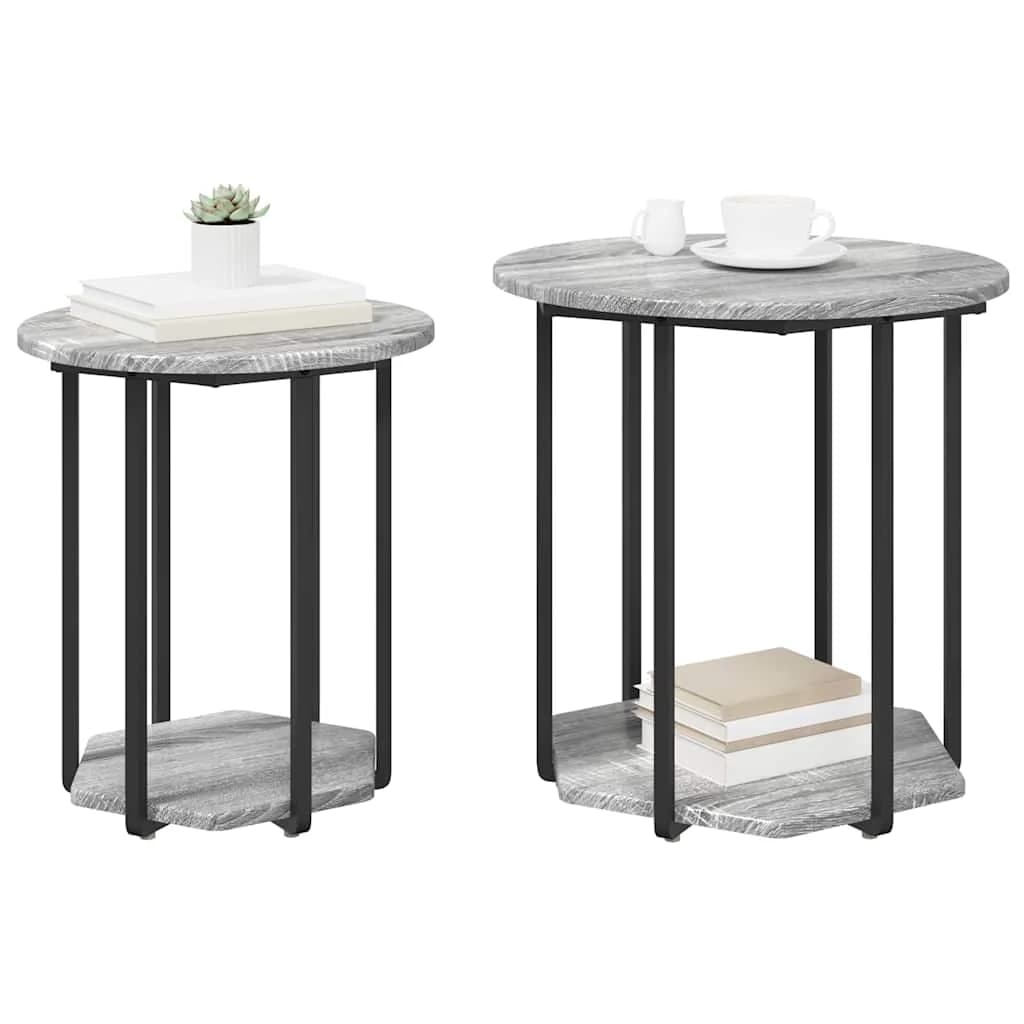 Komplet stranskih mizic 2 kos Siva 50 x 50 x 50,5 cm - slika 3