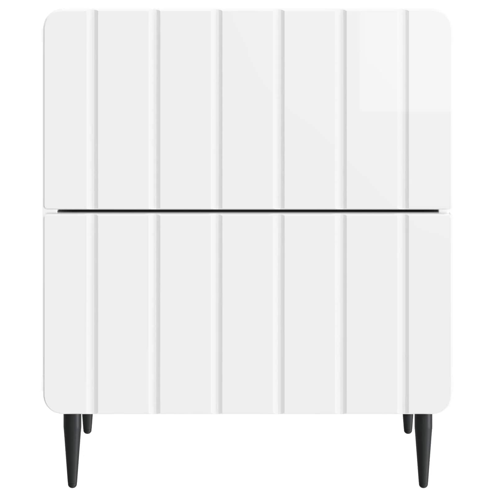 Nočna omarica s predalom Bela visok sijaj 43 x 34,5 x 49,5 cm - slika 5