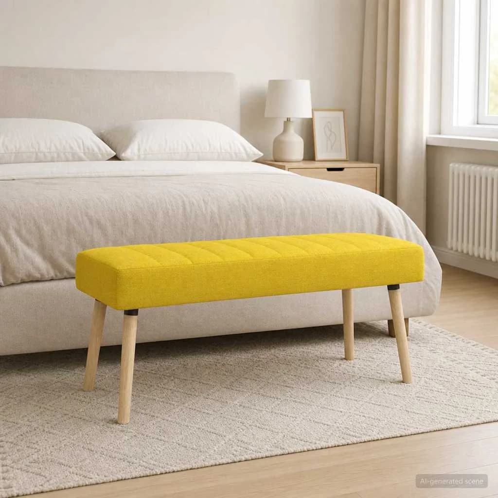 Bench z kanalnim oblazinjenjem Svetlo rumena 110 x 40 x 46 cm - slika 4