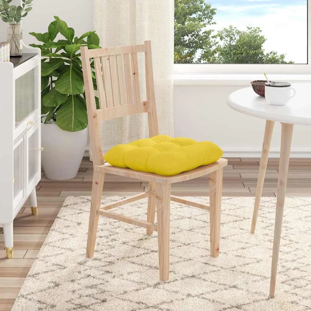 Sedežne blazine 4 kos Blago Svetlo rumena 40 x 40 x 12 cm - slika 4