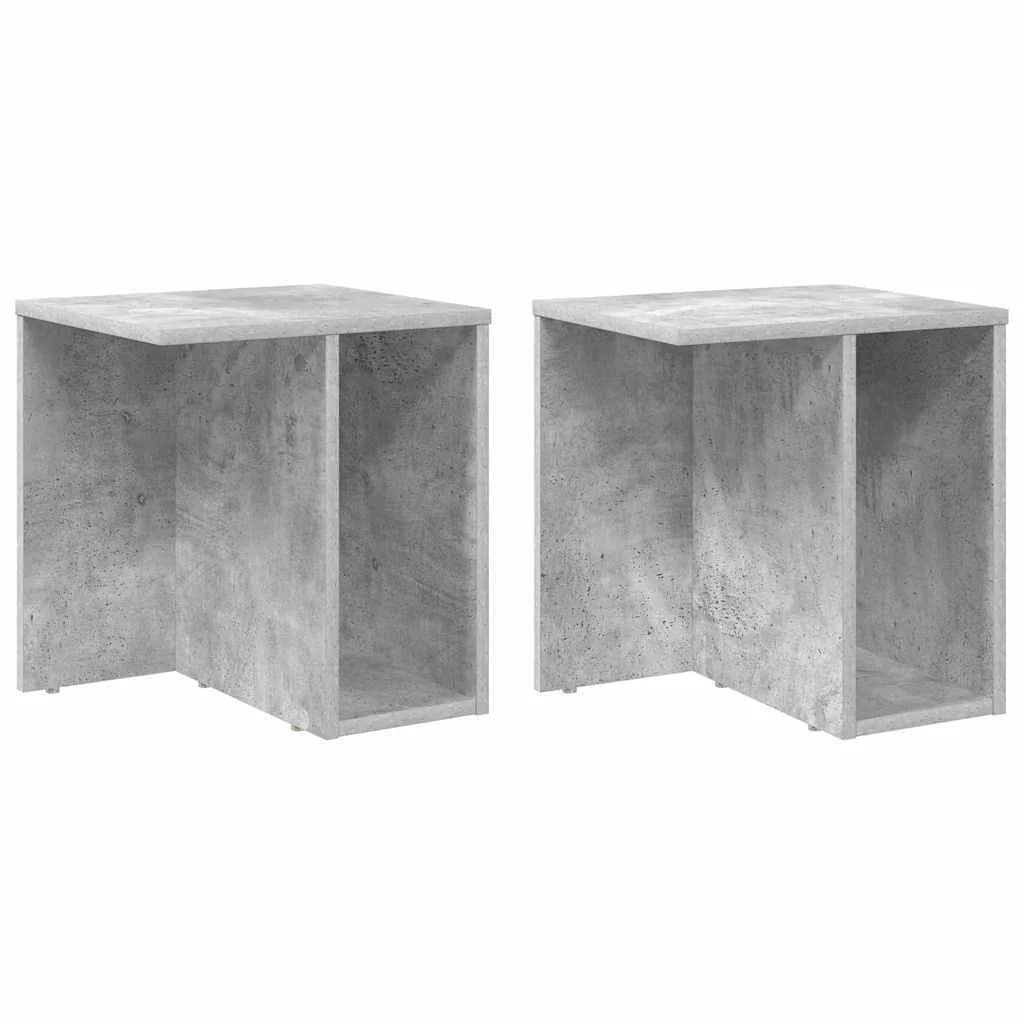 Stranska miza 2 kos Betonsko siva 37 x 32 x 40 cm - slika 2