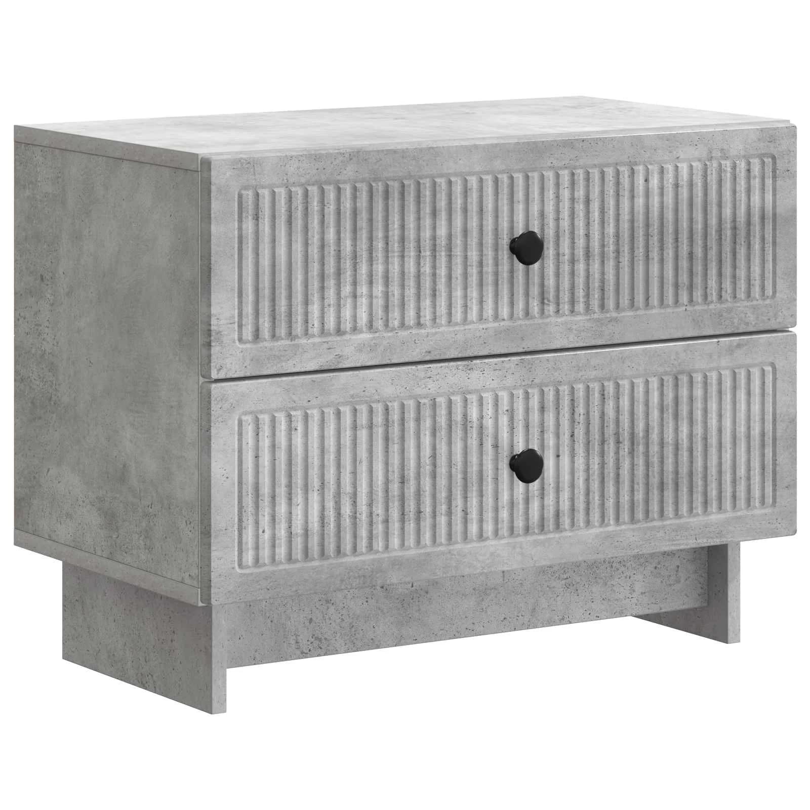 Nočna omarica Betonsko siva 62 x 34,5 x 47,5 cm Inženirski les - slika 2