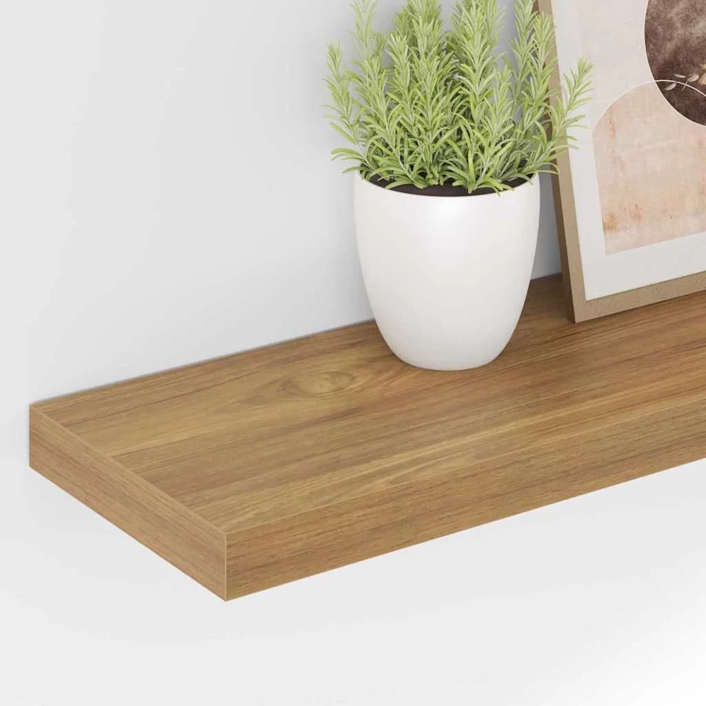 Stenska polica Montaža za steno 4 kos Rjava 80 x 23,5 x 3,8 cm - slika 5