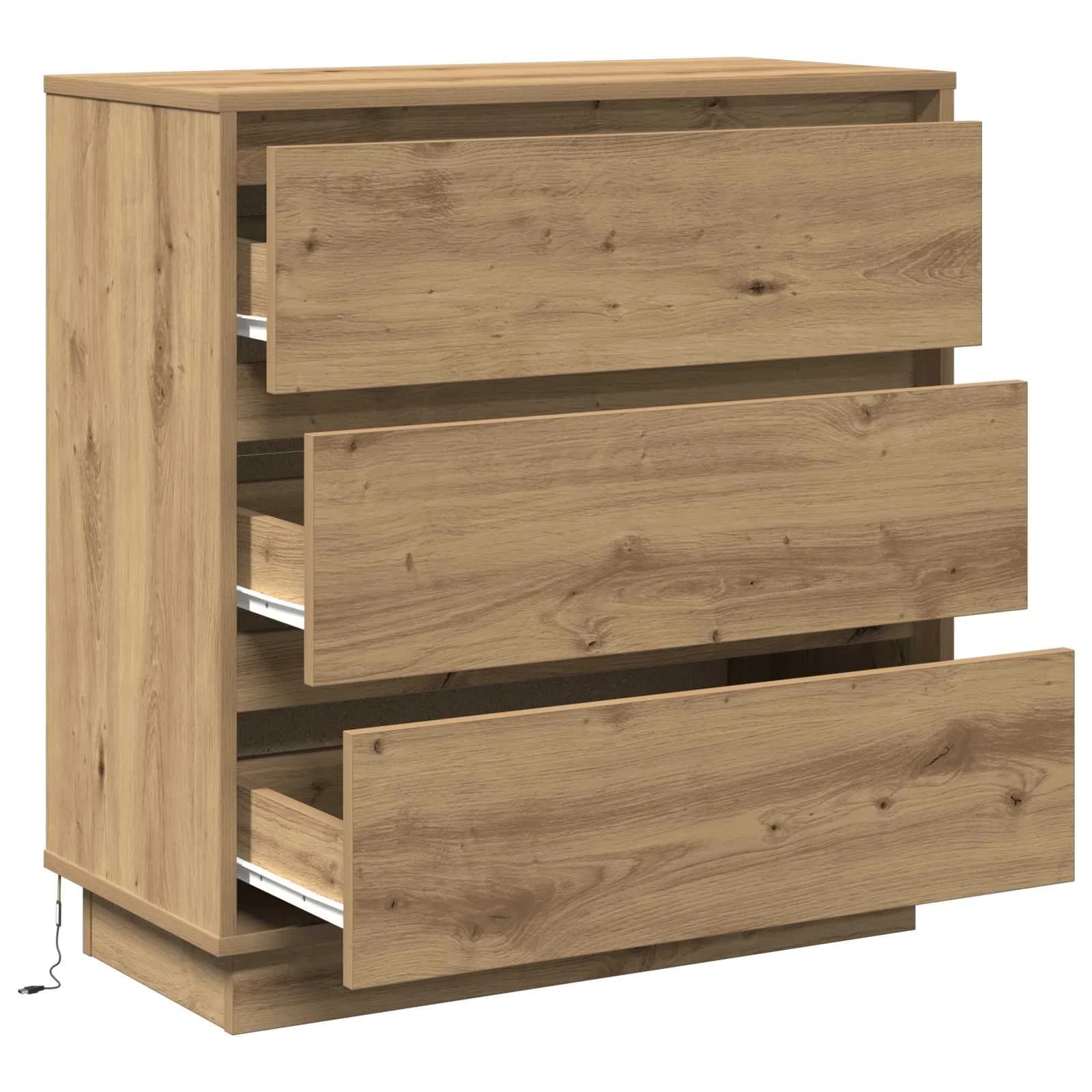 Nočna omarica Umetni hrast 71 x 34,5 x 75 cm Inženirski les - slika 6