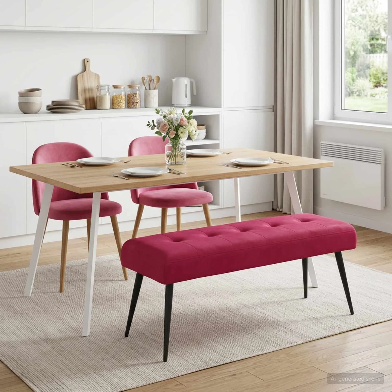 Klop s gumbnim oblazinjenjem Vinorodna rdeča 110 x 40 x 46 cm - slika 4