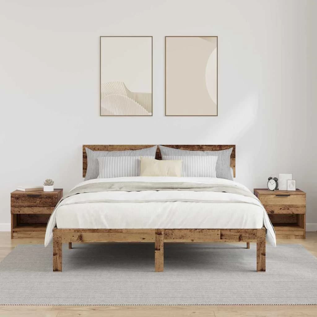 Posteljna omarica 2 kos Star les 40 x 39 x 40cm Inženirski les - slika 4