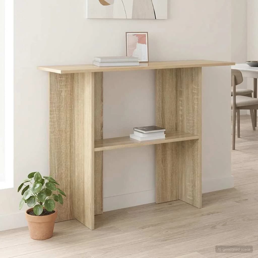 Konzolna miza Sonoma hrast 100 x 30 x 75 cm Inženirski les - slika 4