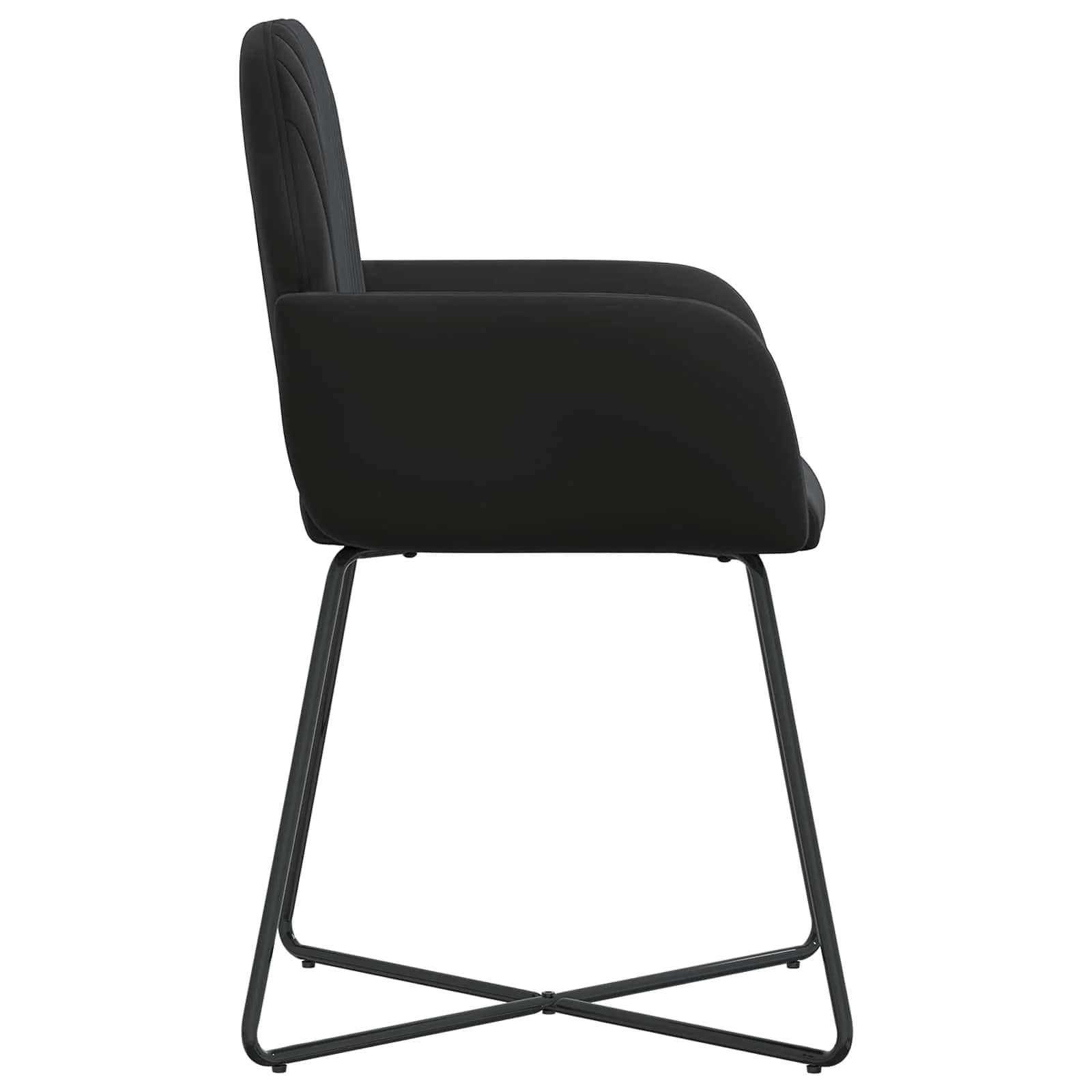 Jedilni stoli 2 kos Žamet Črna 55 x 50 x 84 cm - slika 4