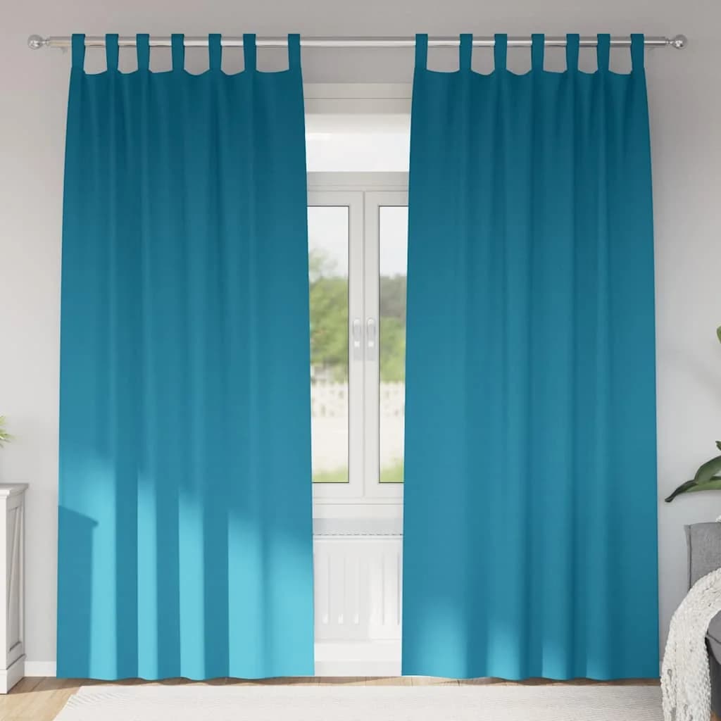 Zavese za zatemnitev z obroči 2 kos Turkizna 260 x 140 cm