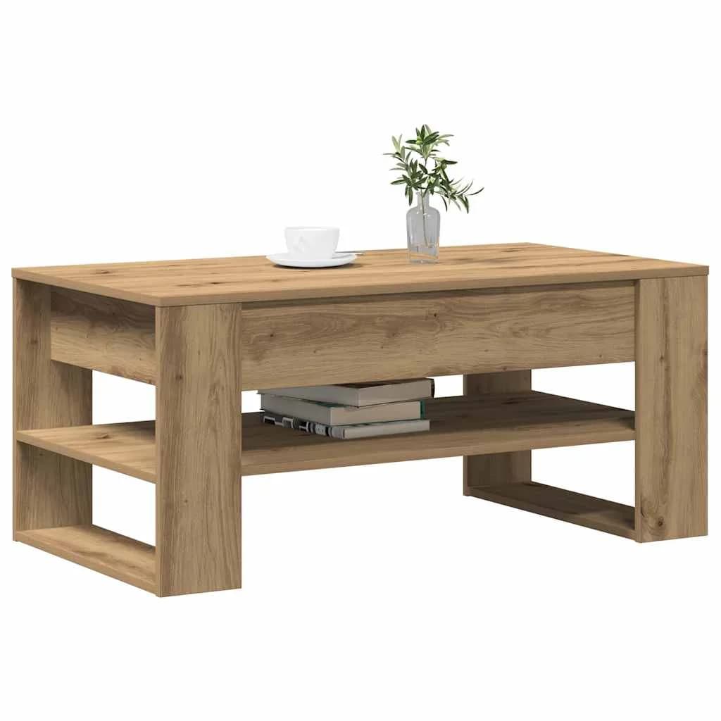 Klubska miza Umetni hrast 102 x 55 x 45 cm Inženirski les - slika 3