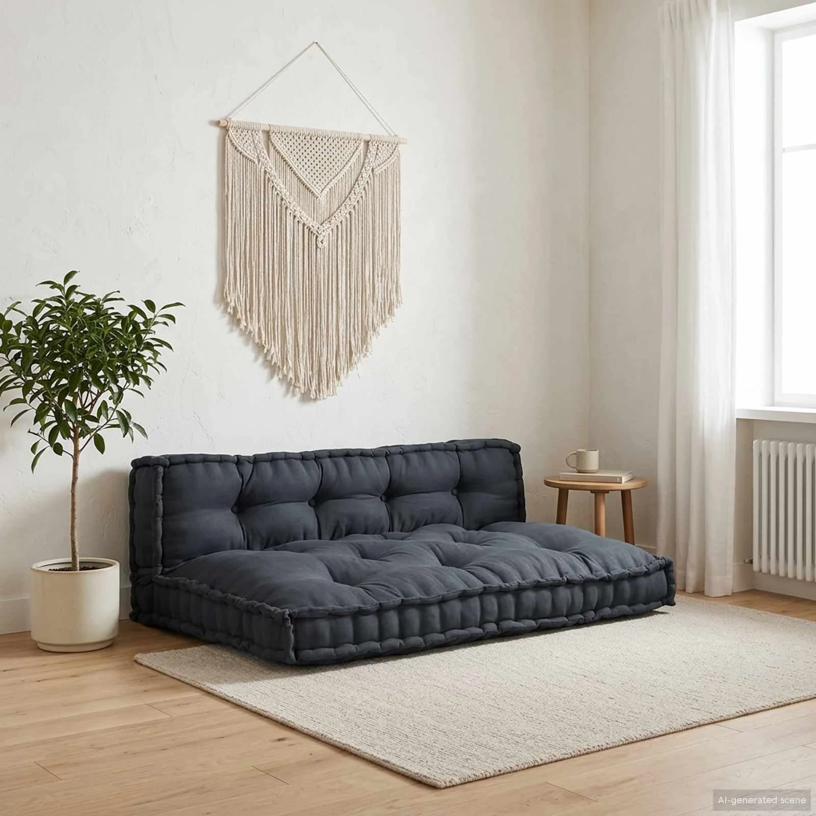 Blazina za paletni kafi 2 kos Blago Antracit 120 x 80 x 38 cm