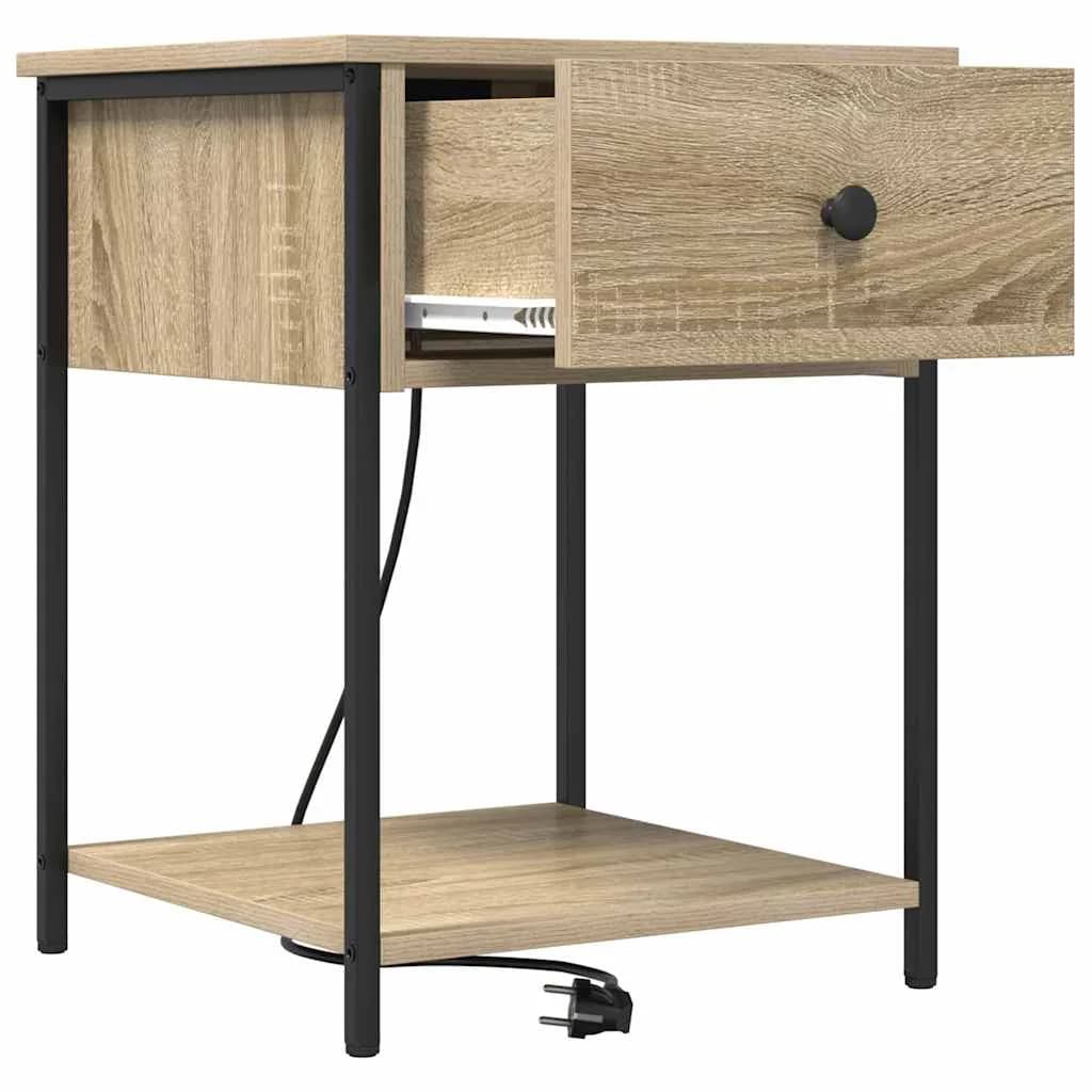 Nočna omarica 2 kos Sonoma hrast 42 x 41 x 56 cm Inženirski les - slika 6