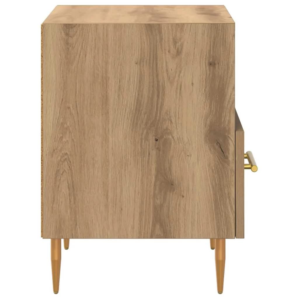 Nočna omarica 2 kos Rjava 40 x 35 x 47,5 cm Inženirski les - slika 8