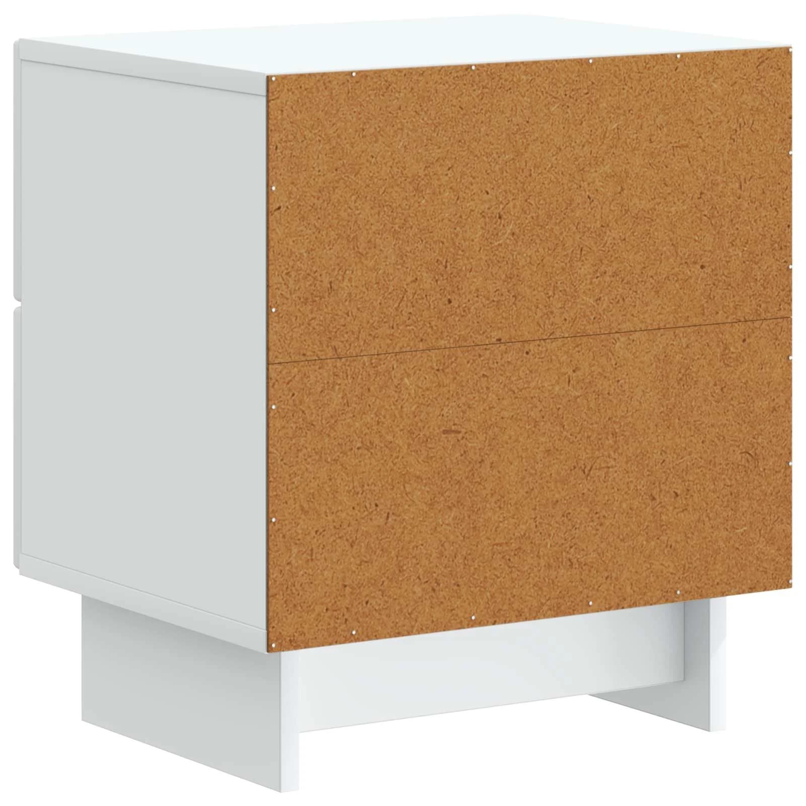 Nočna omarica 2 kos Bela 43 x 34,5 x 47,5 cm Inženirski les - slika 9