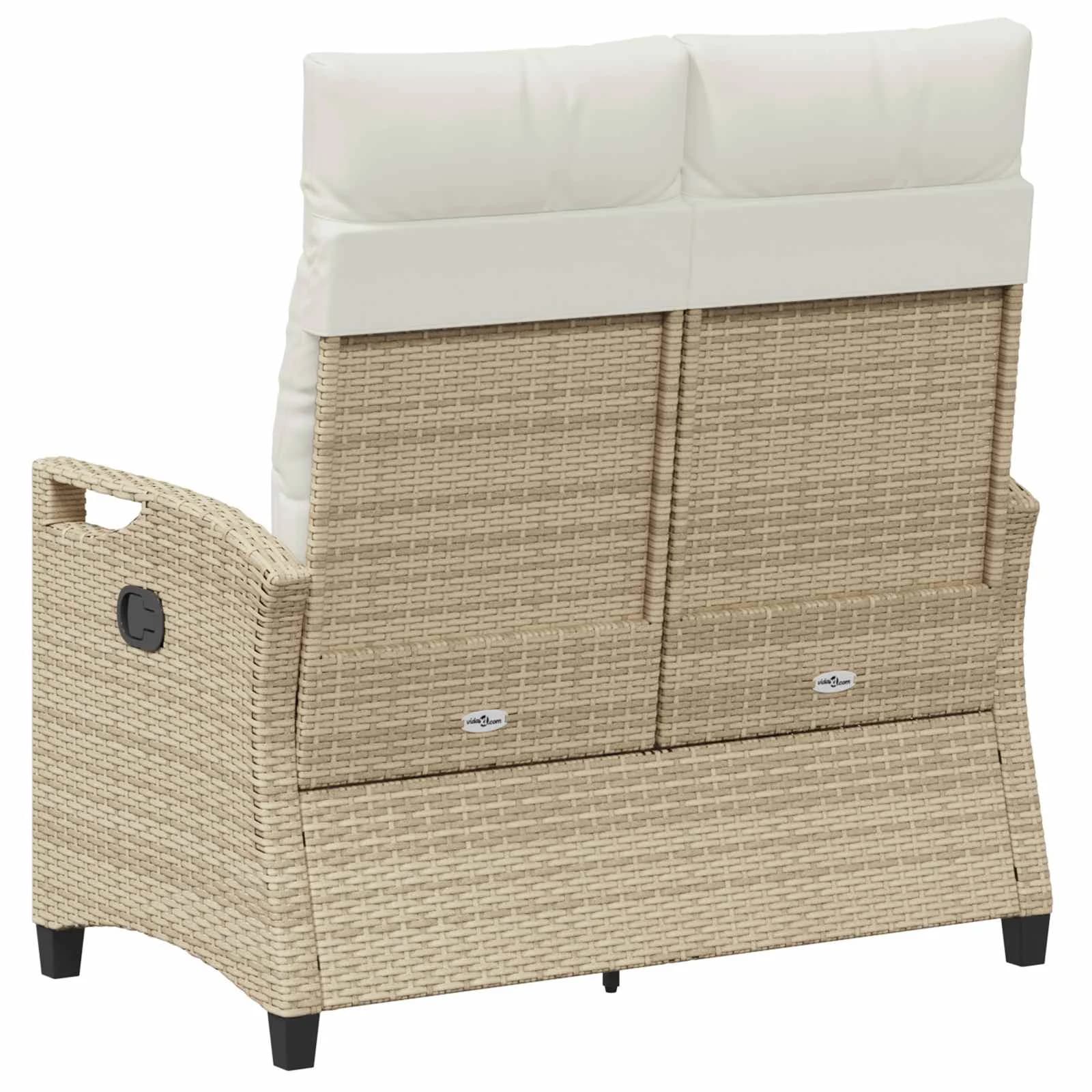 Vrtna klop z blazino Bež in smetanova 105 x 60 x 112 cm - slika 6