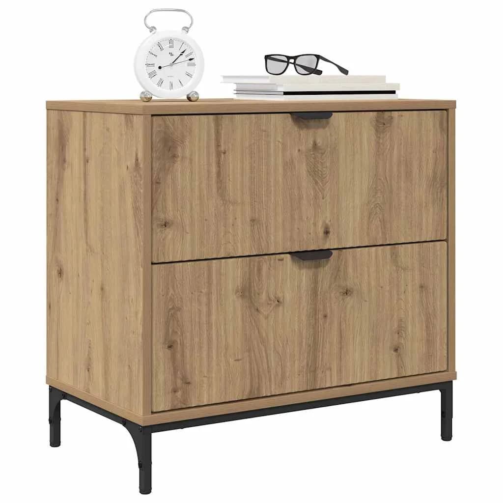 Nočna omarica artisan hrast 63.5 x 36 x 61 cm Inženirski les - slika 3
