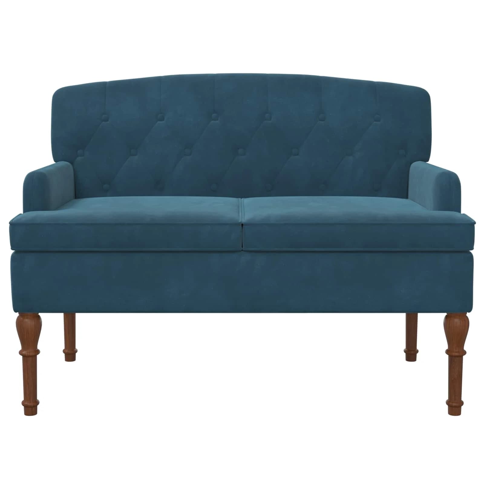 Dvojnica s gumbi Modra 111 x 65 x 79 cm Žamet - slika 3