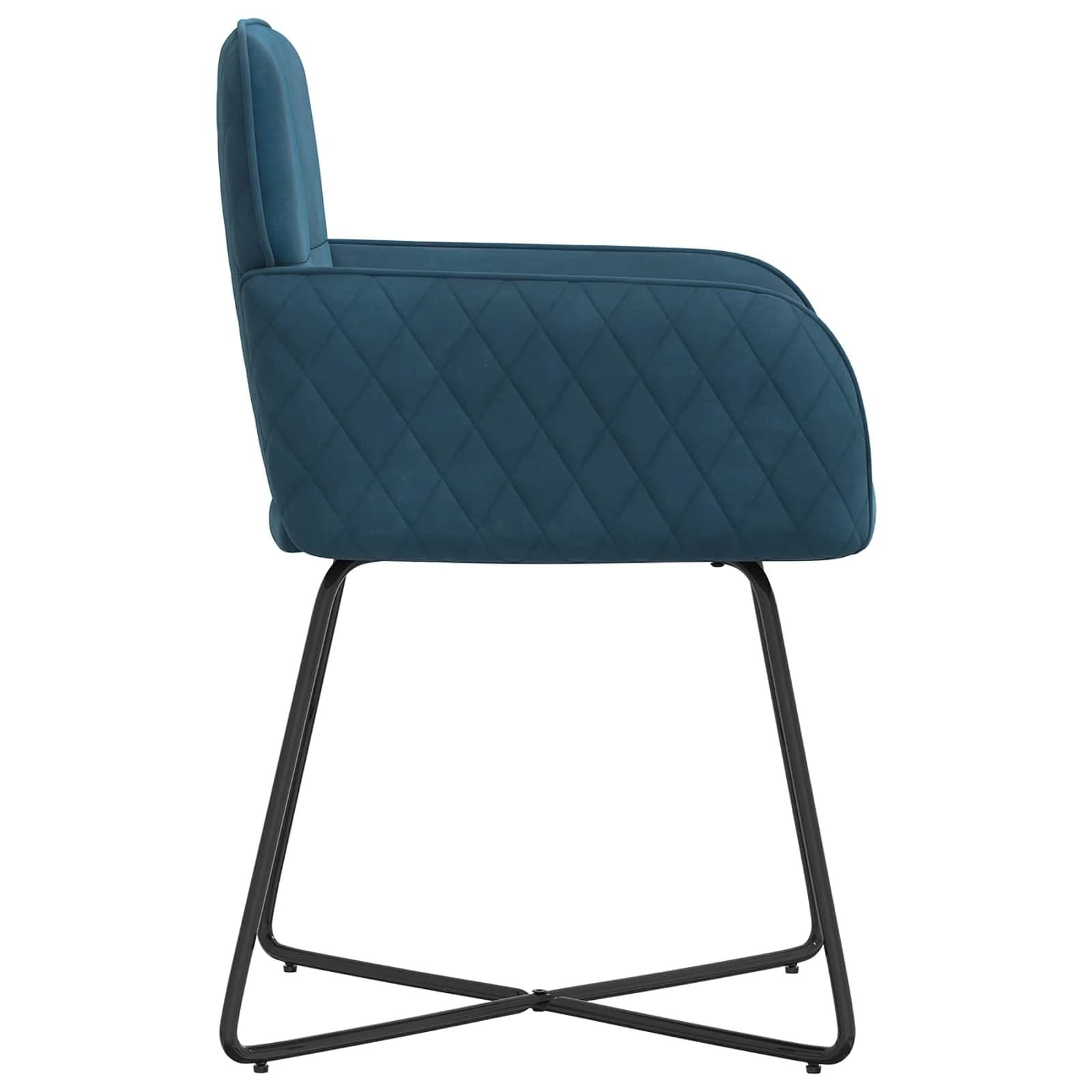 Jedilni stoli 2 kos Žamet Modra 59 x 56,5 x 86 cm - slika 4
